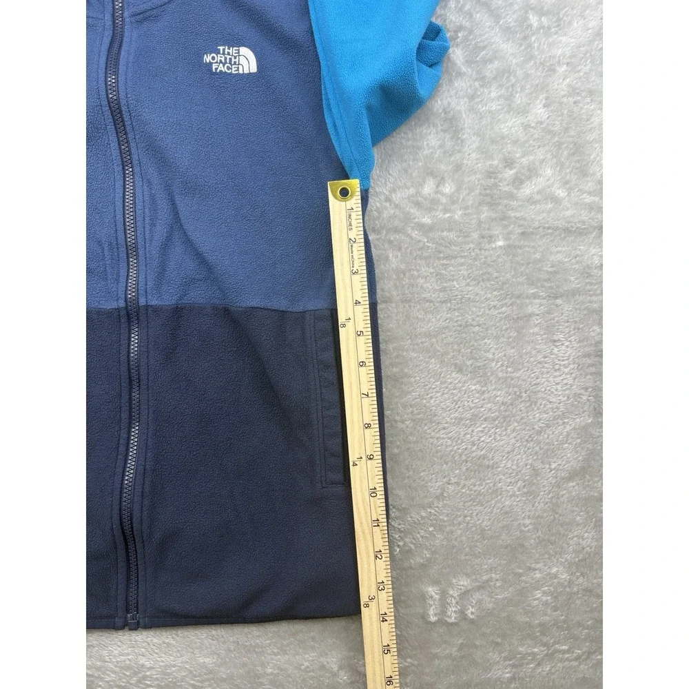 The North Face Teens Blue Glacier Zip Up Hooded Fleece Jacket Size XL 14/16